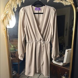 Dottie Couture Cream Wrap Blouse